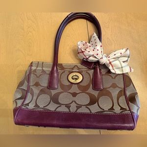 Coach monogram C's purple leather Madeline satchel